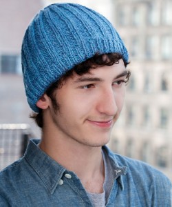 blue knitted hats for men
