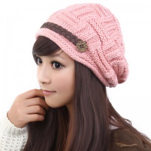 pink knitted hats for women